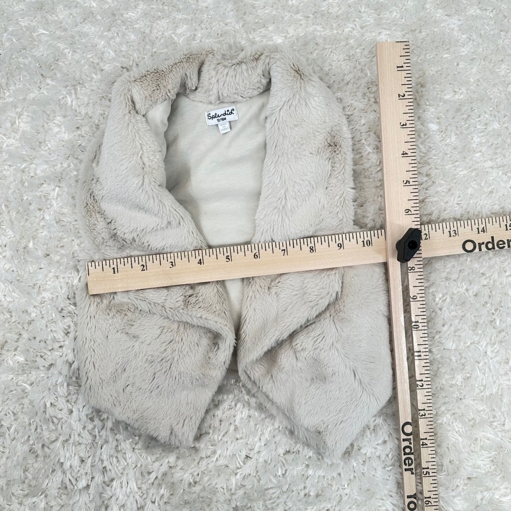 Splendid Baby 12/18 M Beige Faux Fur Vest Girl's - Picture 7 of 11
